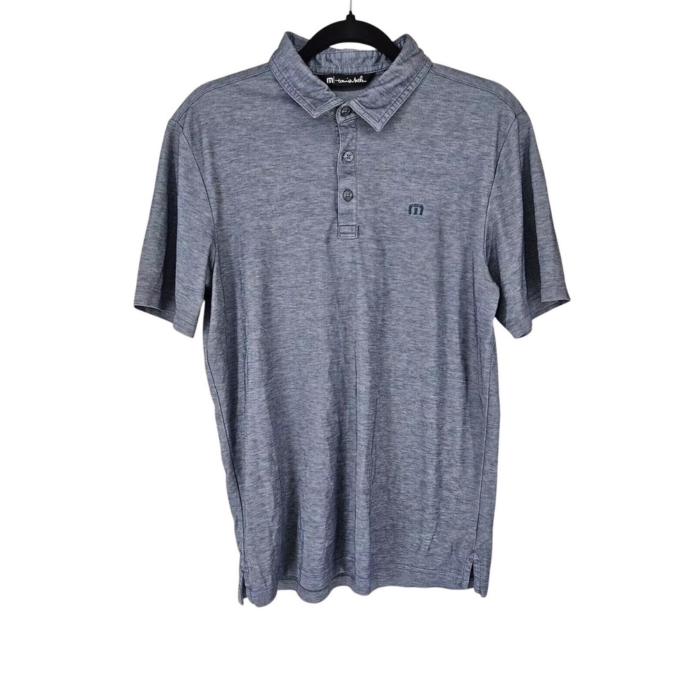 Travis Mathew Men's Medium Blue Golf Performance Short Sleeve Polo Pima Cotton